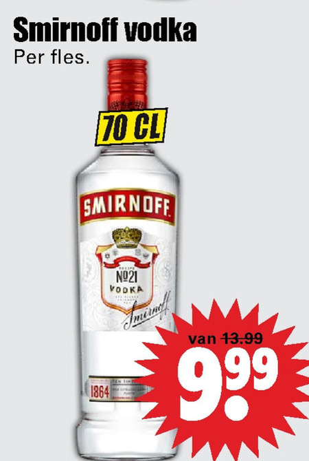 Smirnoff   wodka folder aanbieding bij  Dirk - details