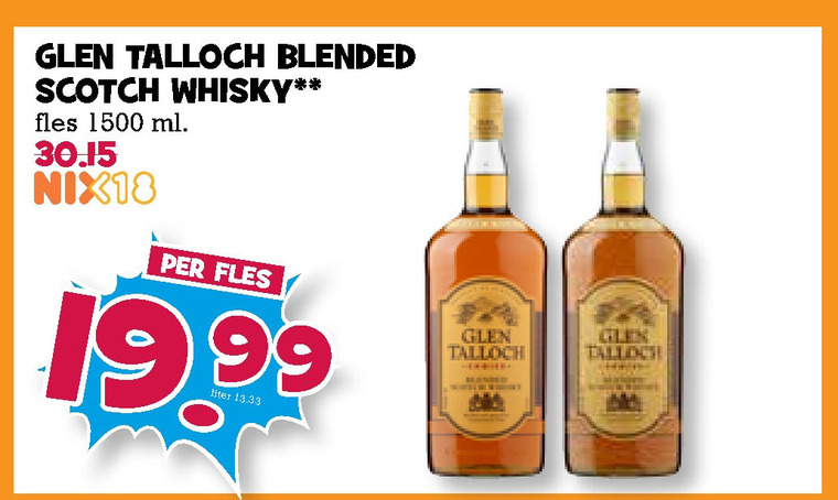 Glen Talloch   whisky folder aanbieding bij  Boons Markt - details