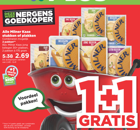 Milner   kaasplakken, kaas folder aanbieding bij  Plus - details