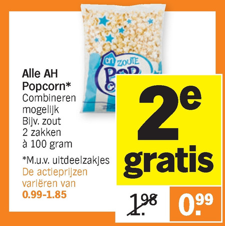 Albert Heijn Huismerk   popcorn folder aanbieding bij  Albert Heijn - details