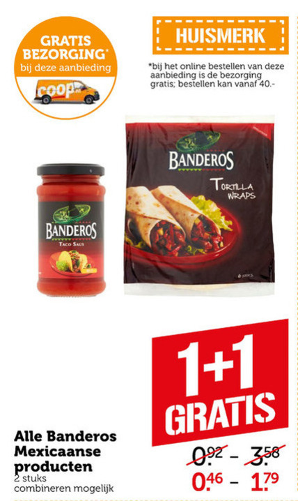 Banderos   tortilla, maaltijdmix folder aanbieding bij  Coop - details