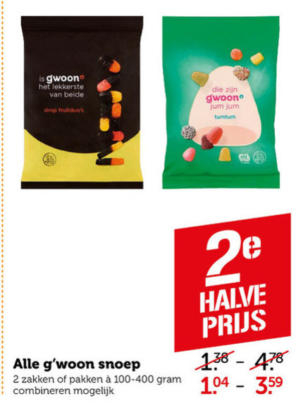 Gwoon   drop, snoep folder aanbieding bij  Coop - details