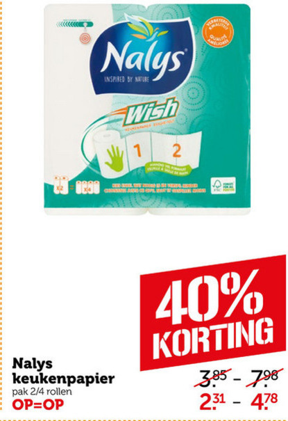 Nalys   keukenpapier folder aanbieding bij  Coop - details