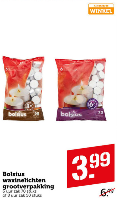 Bolsius   theelicht folder aanbieding bij  Coop - details