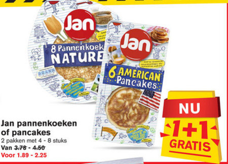 Jan   pannenkoek folder aanbieding bij  Hoogvliet - details