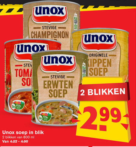 Unox   soep folder aanbieding bij  Hoogvliet - details