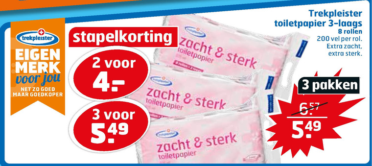 Trekpleister Huismerk   toiletpapier folder aanbieding bij  Trekpleister - details