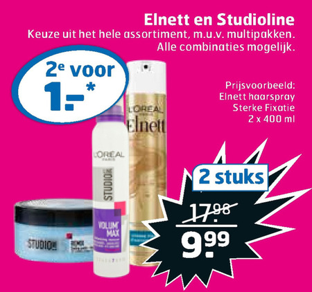 Elnett   hairspray, haargel folder aanbieding bij  Trekpleister - details