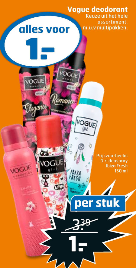 Vogue   deodorant folder aanbieding bij  Trekpleister - details