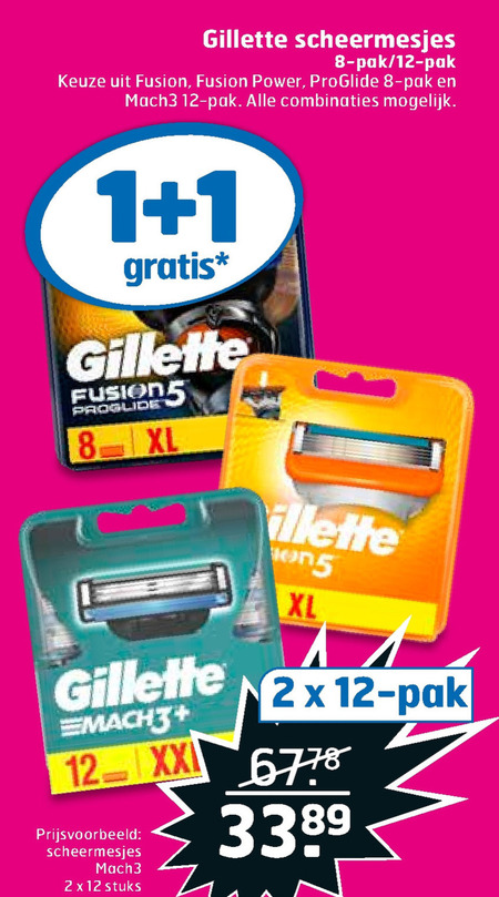 Gillette   scheermesjes folder aanbieding bij  Trekpleister - details