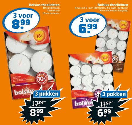 Bolsius   theelicht folder aanbieding bij  Trekpleister - details