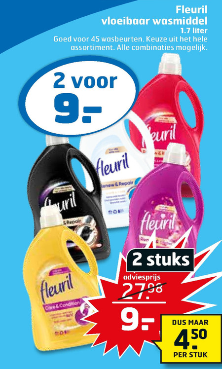 Fleuril   wasmiddel folder aanbieding bij  Trekpleister - details