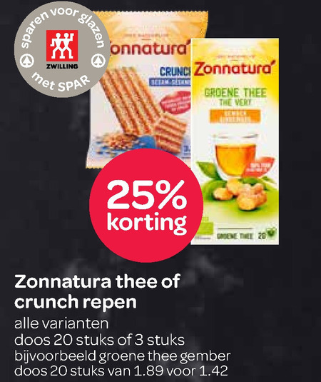 Zonnatura   thee, mueslireep folder aanbieding bij  Spar - details