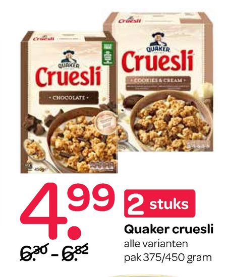 Quaker   cruesli folder aanbieding bij  Spar - details