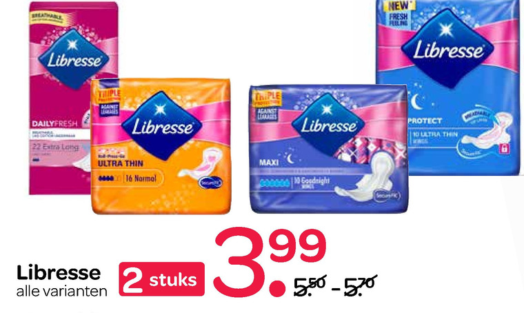 Libresse   maandverband, inlegkruisjes folder aanbieding bij  Spar - details