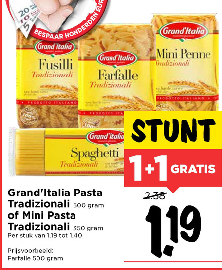 Grand Italia   pasta, spaghetti folder aanbieding bij  Vomar - details