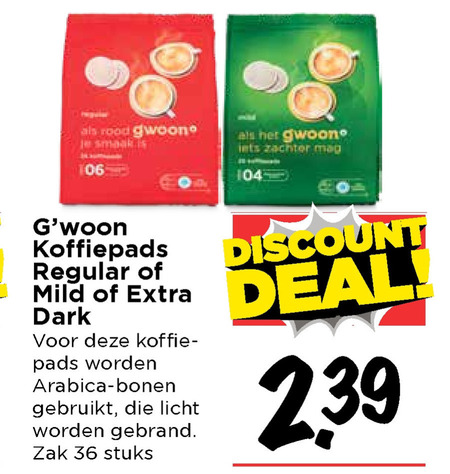 Gwoon   koffiepad folder aanbieding bij  Vomar - details