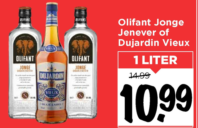 Olifant   jenever, vieux folder aanbieding bij  Vomar - details