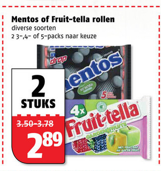 Fruit-Tella   snoep folder aanbieding bij  Poiesz - details