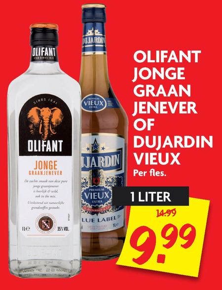 Dujardin   jenever, vieux folder aanbieding bij  Dekamarkt - details