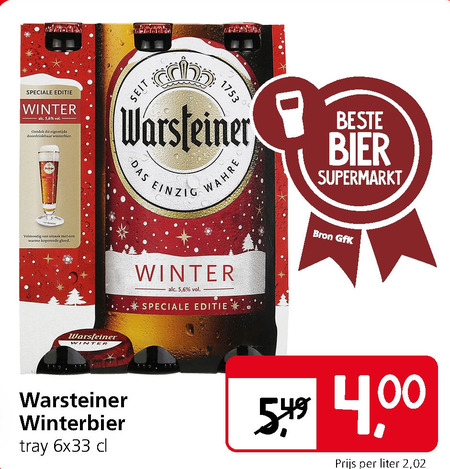 Warsteiner   blikje bier, speciaalbier folder aanbieding bij  Jan Linders - details