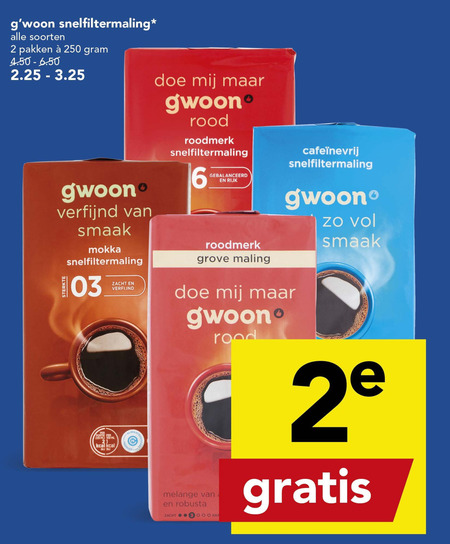 Gwoon   koffie folder aanbieding bij  Deen - details