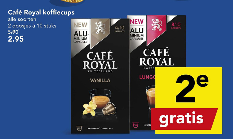 Cafe Royal   koffiecups folder aanbieding bij  Deen - details