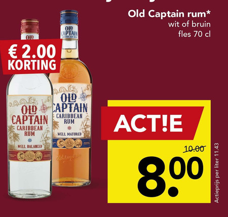 Old Captain   rum folder aanbieding bij  Deen - details