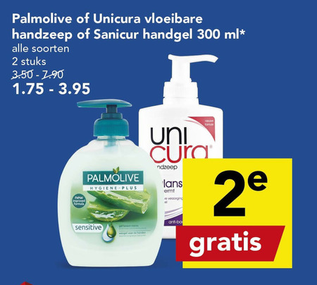 Unicura   handzeep folder aanbieding bij  Deen - details