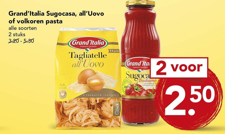 Grand Italia   spaghetti, pastasaus folder aanbieding bij  Deen - details