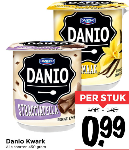 Danone Danio   kwark folder aanbieding bij  Vomar - details