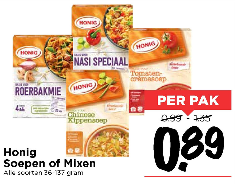 Honig   soep, maaltijdmix folder aanbieding bij  Vomar - details