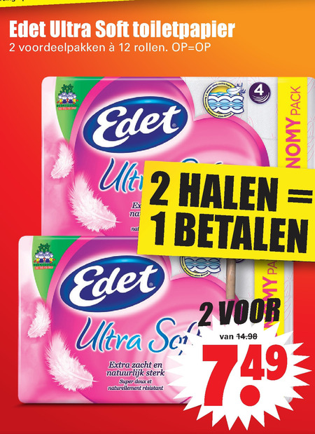 Edet   toiletpapier folder aanbieding bij  Dirk - details