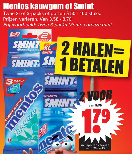 Smint   kauwgom folder aanbieding bij  Dirk - details