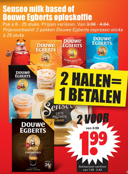 Douwe Egberts Senseo   oploskoffie, koffiepad folder aanbieding bij  Dirk - details