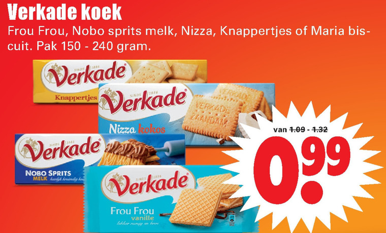 Verkade   biscuits folder aanbieding bij  Dirk - details