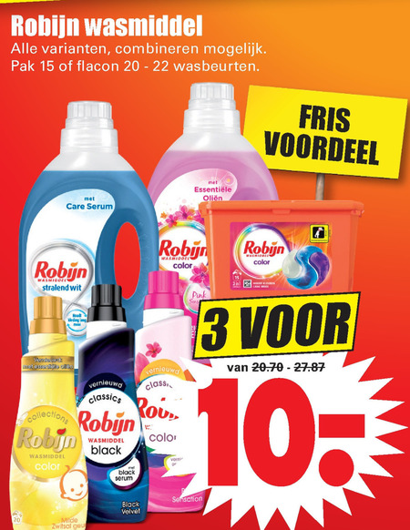 Robijn   wasmiddel folder aanbieding bij  Dirk - details