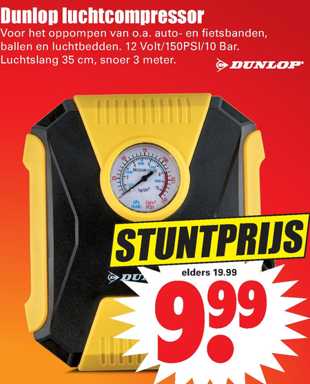 Dunlop   draagbare compressorset folder aanbieding bij  Dirk - details