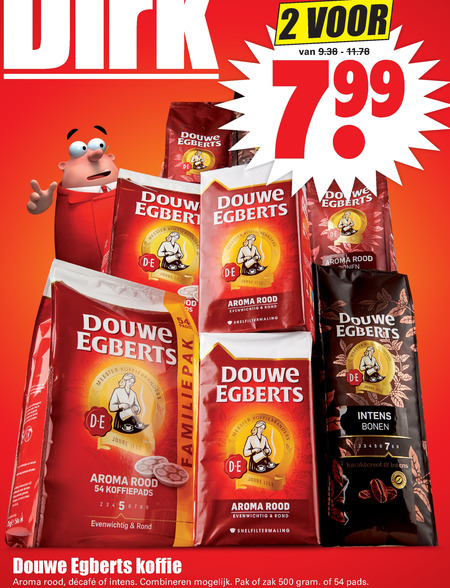 Douwe Egberts   koffiepad, koffiebonen folder aanbieding bij  Dirk - details