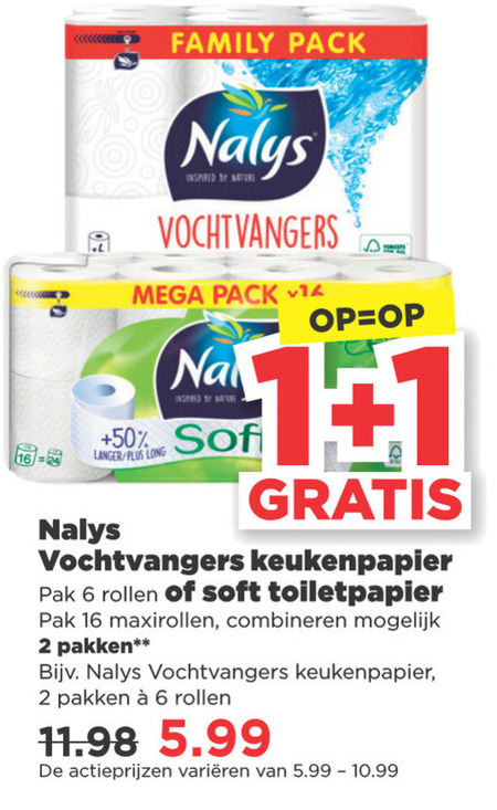 Nalys   keukenpapier, toiletpapier folder aanbieding bij  Plus - details