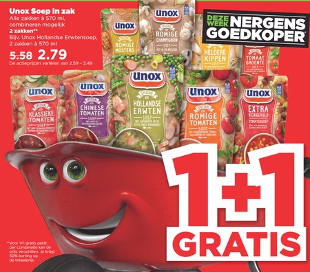 Unox   soep folder aanbieding bij  Plus - details