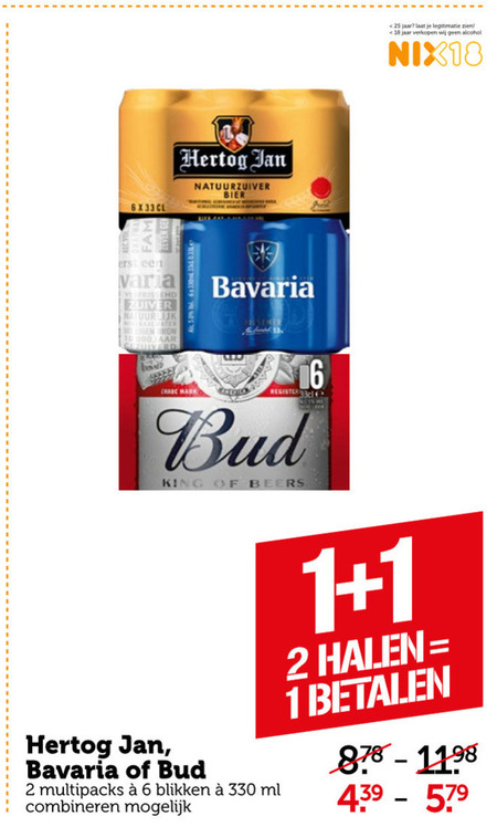 Hertog Jan   blikje bier folder aanbieding bij  Coop - details