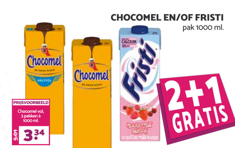 Fristi   chocolademelk, drinkyoghurt folder aanbieding bij  MCD Supermarkt Basis - details