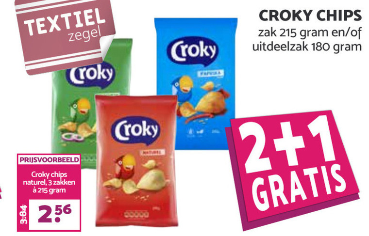 Croky   chips folder aanbieding bij  MCD Supermarkt Basis - details