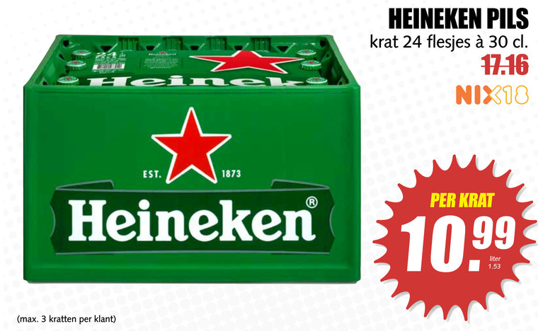 Heineken   krat bier folder aanbieding bij  MCD Supermarkt Basis - details