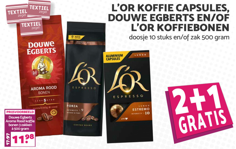 Douwe Egberts   koffiebonen, koffiecups folder aanbieding bij  Boons Markt - details