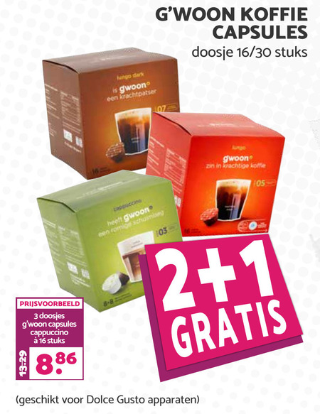 Gwoon   dolce gusto capsules folder aanbieding bij  Boons Markt - details