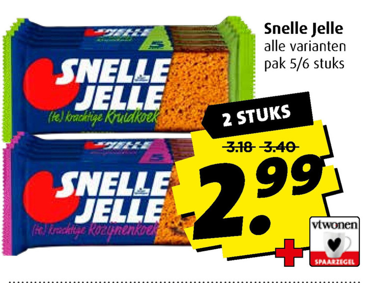 Snelle Jelle   ontbijtkoekreep folder aanbieding bij  Boni - details