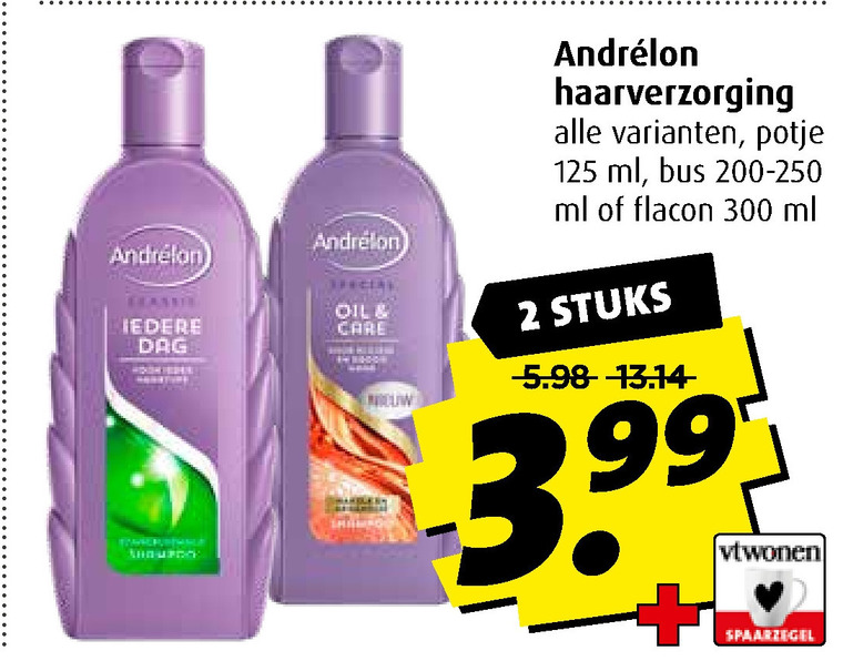 Andrelon   haarverzorging, conditioner folder aanbieding bij  Boni - details