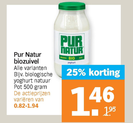 Pur Natur   yoghurt folder aanbieding bij  Albert Heijn - details